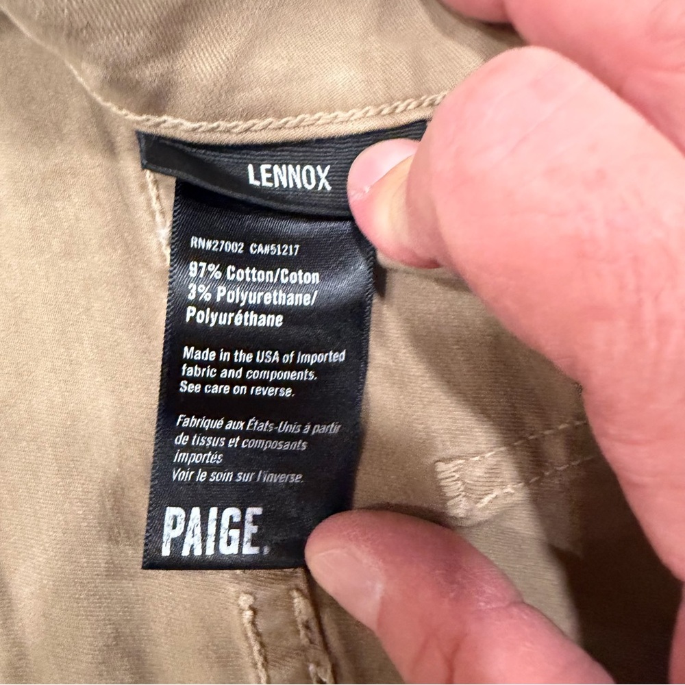 Paige Men’s Lennox Slim Fit Stretch Light Brown Jeans 28x26 - Picture 8 of 9